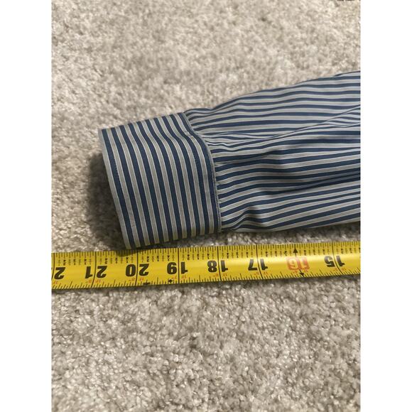 Lacoste Men’s Blue Stripe Button Shirt Long Sleeve Size 44 - Picture 5 of 9